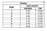 Angel Shelby Size Chart
