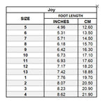 L'AMOUR - Joy Size Chart